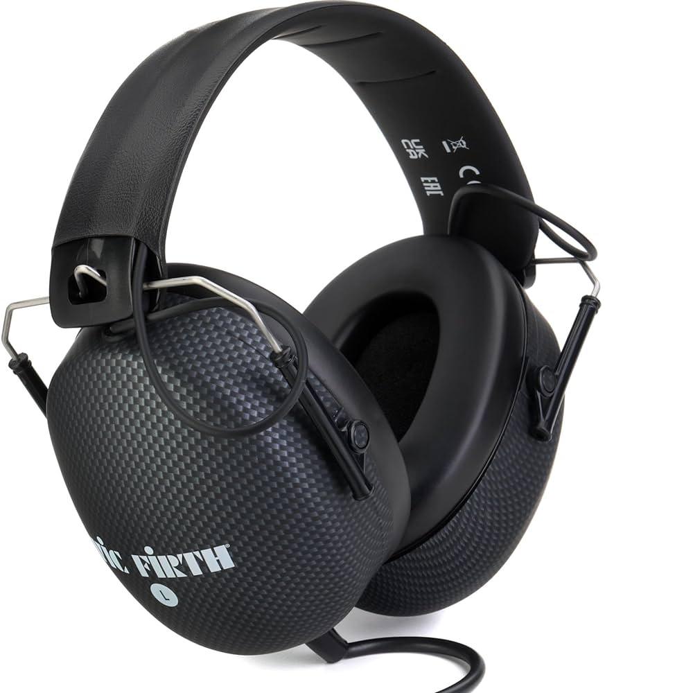 Casque Isolation Acoustique Vic Firth V2 - Réduction Bruit 25dB - Pour Musique Et Pratique - Noir